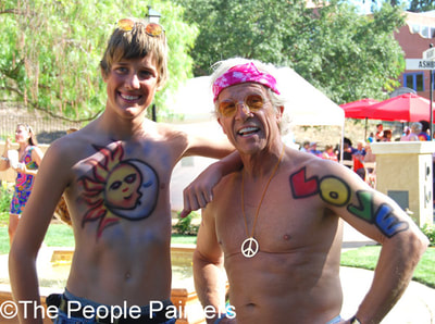 Two men with party body paint